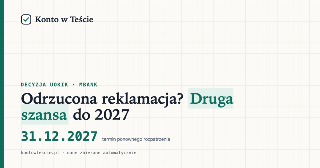 UOKiK a mBank: decyzja DOZIK-5/2026 i co oznacza dla klientów